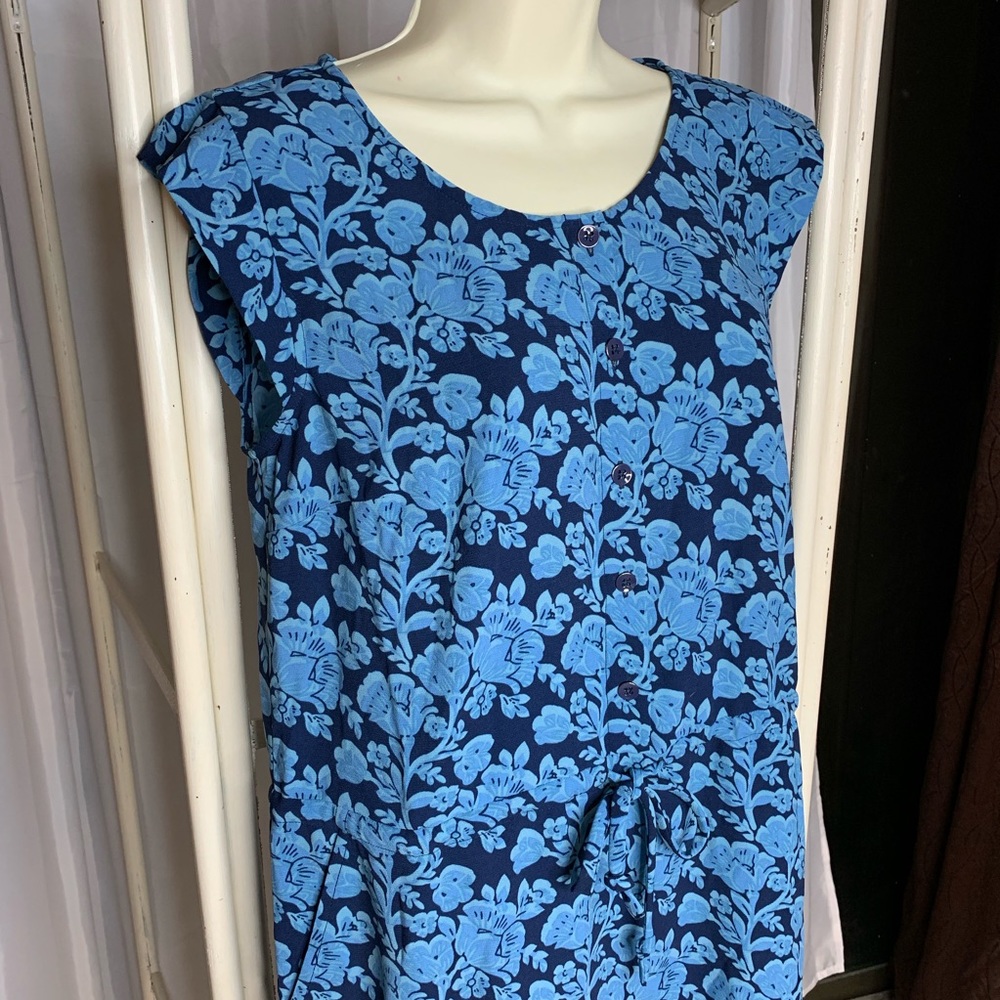CAbi Women’s Blue Floral  Shift Dress Size Small - Picture 9 of 16